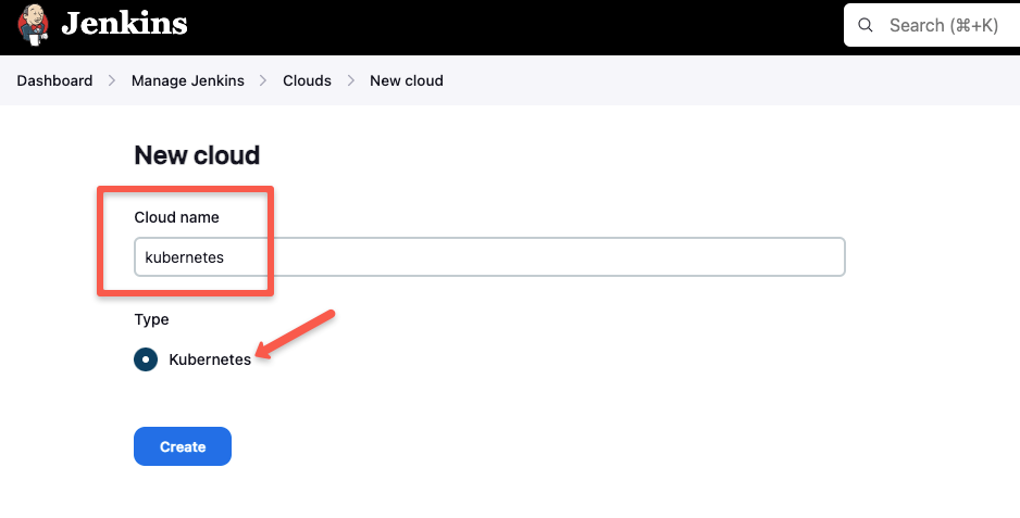 create a Jenkins cloud