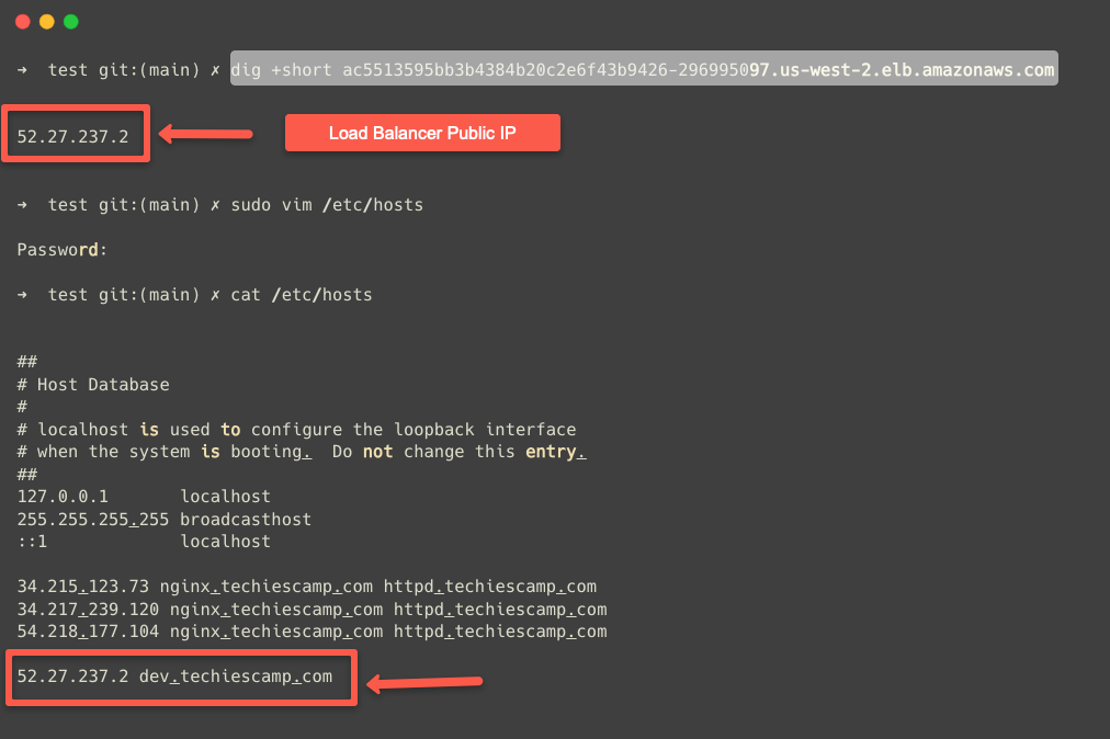 local dns resolution for the load balancer provisioned by the gateway apli controller