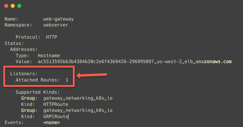 the updated routed information in the gateway api gateway